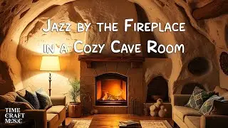 Jazz by the Fireplace in a Cozy Cave Room  🎷🔥