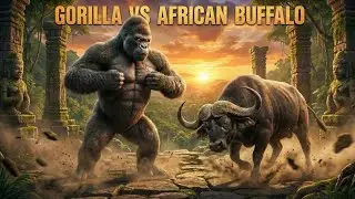 🦍 Gorilla vs Buffalo 🐃 | Jungle Power Clash | Epic Animal Fight Story | AI Arena Zone