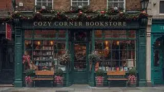 Cozy Corner Bookstore ❄️ Smooth Winter Jazz & Gentle Falling Snow for Relaxing
