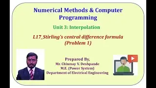 L17 Stirling’s central difference formula Problem 1