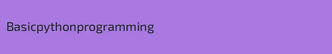 Basicpythonprogramming