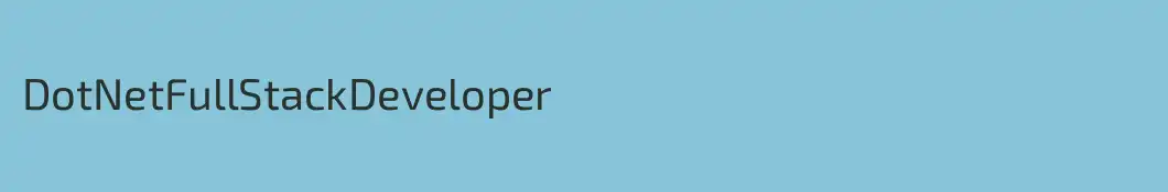 DotNetFullStackDeveloper