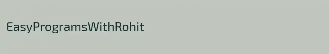EasyProgramsWithRohit