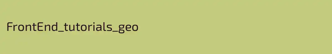 FrontEnd_tutorials_geo