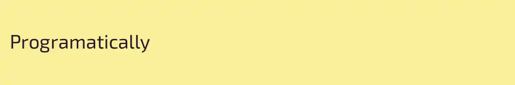 Programatically