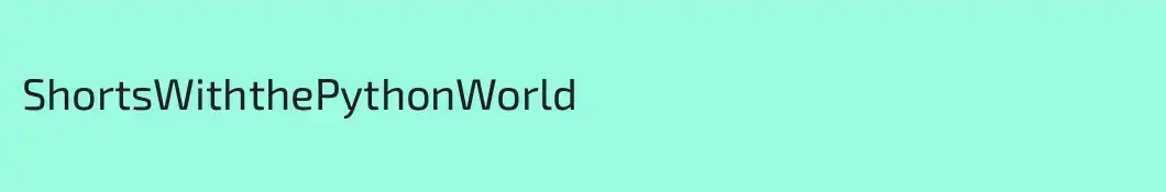 ShortsWiththePythonWorld