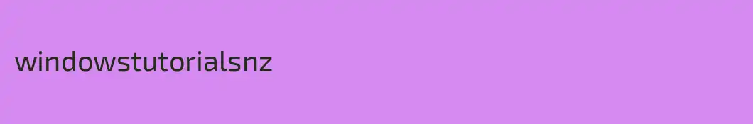 windowstutorialsnz